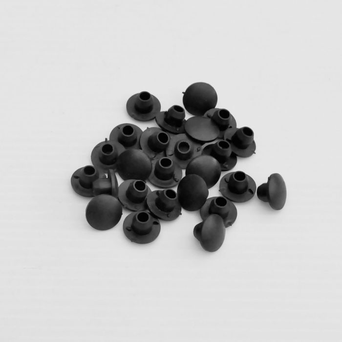 Cache vis en plastique noir (D/E/F) / Ø 42,4/48,3/60,3 mm